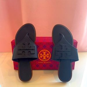 Navy blue Tori Burch leather sandal. Brilliant condition